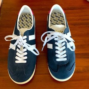 Gola Bullet suede sneakers navy/magenta